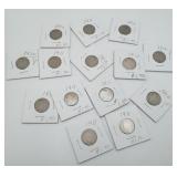 14 V-Nickels US Five Cent Coins