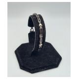 Sterling Silver Heart Bar  Link Bracelet 8.6gms