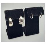 2 Sterling Silver Hoop Earrings 7.3g