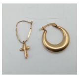 14k Gold Earrings Miss Matched 0.9 Gram