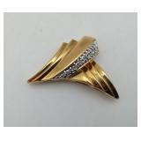 Gold On Sterling Silver Modern Abstract Pendant