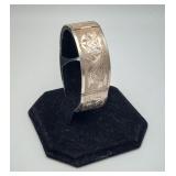 Sterling Silver Bright Cut Flower Bracelet 37 gram