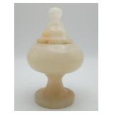 Alabaster Onyx Marble Jewelry Trinket Box with Lid