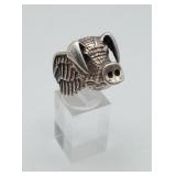 Silver Flying Pig Ring NOT MARKED STERLING