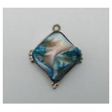 Sterling Silver Abalone Blue Shell Pendant