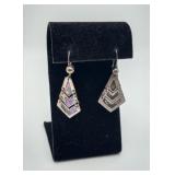 Sterling Silver Abalone Dangle Earrings