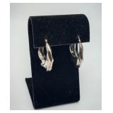 Sterling Silver Jordan Mom Modernist Hoop Earrings