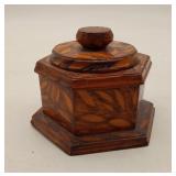 Fold Art Wood Trinket Box Octagonal Wood Burning