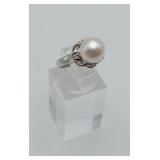 900 Platinum Freshwater Pearl Ring 9mm 5.8g TW