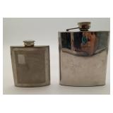 2 Flasks English Pewter Nickel Plated 2 pcs