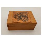 Native American Copper Embossed Indian Chief Box