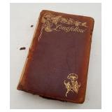 Antique Longfellow Poems Book Leather Bound