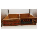 Blue Goose & ARRA Wooden Crate Fruit Boxes