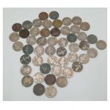 50 Buffalo Nickels US Coins Mostly Unreadable Date