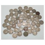 Buffalo Nickels 50pcs Smooth Dates US Coins