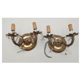 Hollywood Regency Brass Wall Sconces Light Fixture