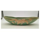 Art Deco Weller Green Art Pottery Console Bowl