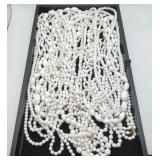 Milk Glass Bead Necklace Costume Jewelry Findings