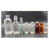 Group Antique Pharmacy Pill Bottles