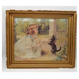 The Dancing Lesson Chromolithograph  A.W. Williams