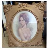 Loe Jansen MELINDA Nude Art Work Gold Framed