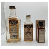 3 Antique Bottles Sloans Liniment Colic Medicine