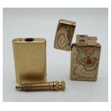 Brass Trench Lighter Morisk & Tiger Gold Polished