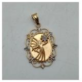10k Gold Michael Anthony Two Tone Angel Pend 1.4g.