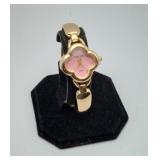 Caryino Gold Color Clover Shaped Pink Face Watch