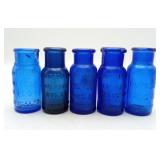 5 Cobalt Blue Baltimore Emerson Drugstore Bottles