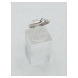 10k White Gold Clear Stone Ring 1.1 Grams