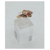 14k Gold Opal Ruby Peridot Ring 2 Grams C NOTES