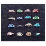 Group Costume Rings CZ Quality Jewelry 16pcs