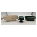 3 Glazed Hull Pottery Flower Planters