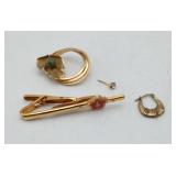 Gold Filled Jewelry Brooch Earrings Tie Bar