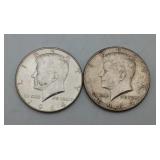 2 -1964 Kennedy Silver Half Dollar US Coins