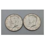 2-1964 Silver Half Dollar US Kennedy Coins