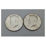 Kennedy Silver Half Dollars US Coins 1964 2 pcs