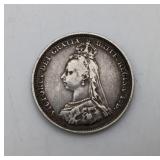 1887 Jubilee Head Silver Coin Half Crown Great Brt