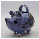 Mexican Folk Art Tonala Ceramic Piggy Bank Pottery