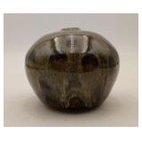 Flat Shaped Studio Ceramic Art Pottery Vase