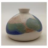 Round Studio Pottery Vase Oil Lamp Steve Kravec