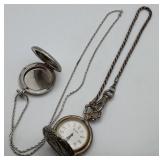 Locomotive Train Pocket Watch & Extra Case