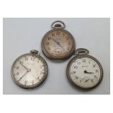 3 Vintage Pocket Watches Westclox Bulls Eye