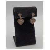 Sterling Silver Heart Marcasite Earrings