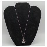 Sterling Buddha Ball Chinese Pendant Necklace