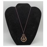 Sterling Silver ATI Double Hoop Pendant Necklace
