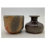Glazed Art Pottery Vase & G Albert Studio Cup
