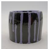 JB Pottery Purple Rim Drip Stripe Bowl Cup