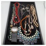 MOP Coral Bracelet Silver Color Costume Jewelry